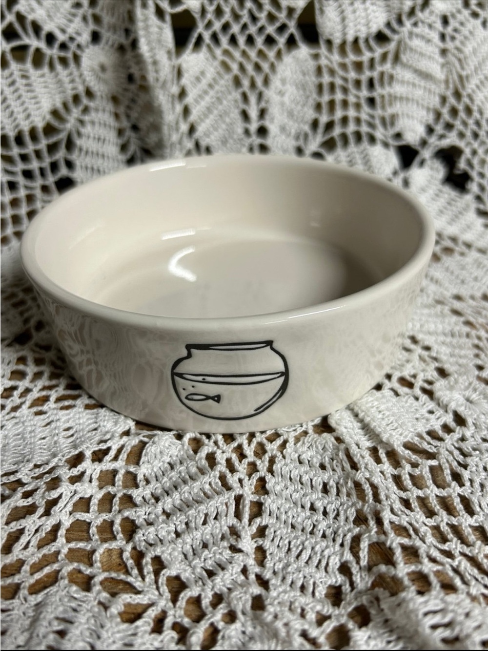 Rae Dunn Cat kitty food water bowl